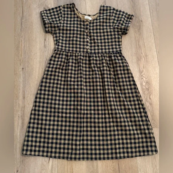 Little Cottonwood Checkered Linen Dress Women’s Medium - Picture 1 of 8